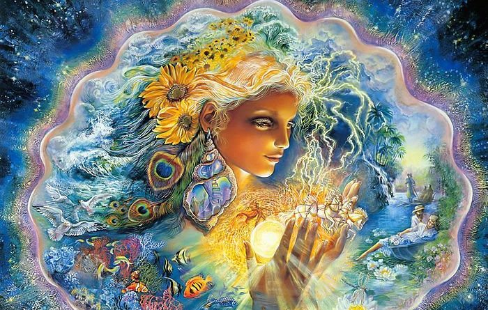 Gaia-Sophia goddess painting by Josephine Wall